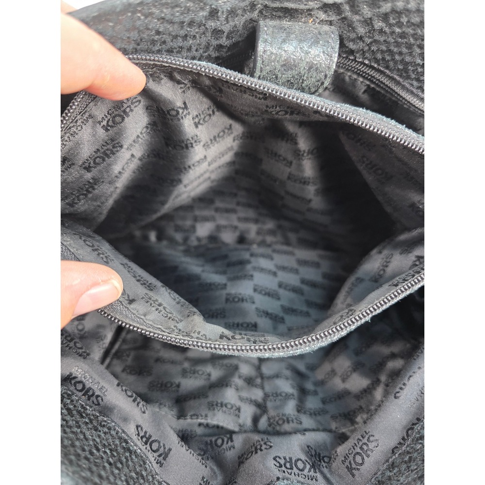 Michael‎ Kors Hamilton tote shoulder bag in black python-embossed leather - Picture 6 of 11